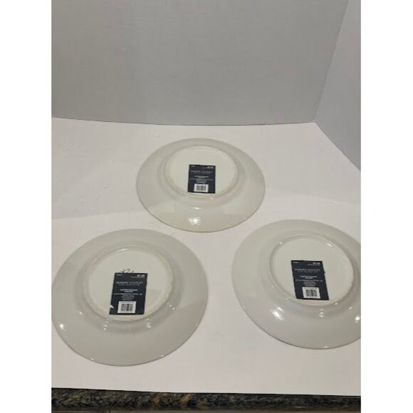 Set Of 3 Better Homes & Gardens Forest Scene 11" Dinner Plates Porcelain White & - Picture 6 of 9